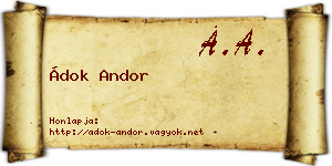 Ádok Andor névjegykártya